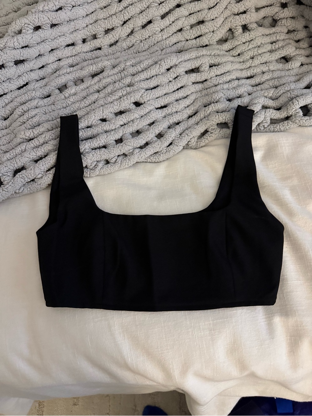 Princess Polly Black Square Neck Crop Top
